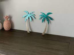 Metal Palm Trees Set Of Two Tropical
