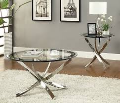 Modern 2pc Coffee End Table Set Round