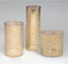 Gold Ribbons Glass Vase By Dwellstudio