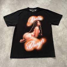OFFICIAL Brazzers Abella Danger Shirt Size M Spray Paint Graphic Pink Rare  