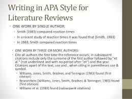   Types of APA Papers The literature review      