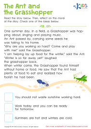 the ant and the grhopper printable