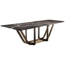 Marble And Brass Dining Table