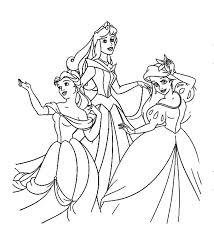 Disney princess ariel coloring pages free games to. Belle Ariel And Princess Aurora On Disney Princesses Coloring Page Kids Play Color