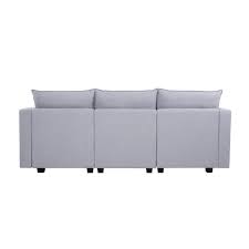 Modern Reversible Linen Sectional Sofa Couch With Chaise L Shaped Modu