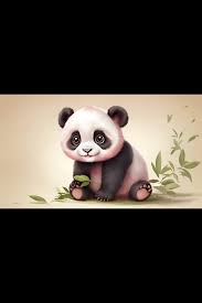 cute baby panda cub sitting on isolated