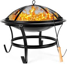 Bali outdoors fire pit grill Amazon Com Best Choice Products 22 Inch Outdoor Patio Steel Fire Pit Bowl Bbq Grill For Backyard Camping Picnic Bonfire Garden W Spark Screen Cover Log Grate Poker Garden Outdoor
