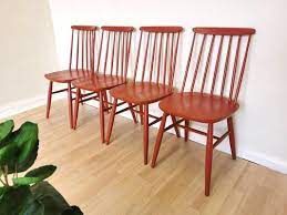 vine red wooden dining chairs from