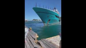watch superyacht crash into dock in