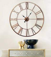 Copper Finish Metal 30 Inches Wall Clock