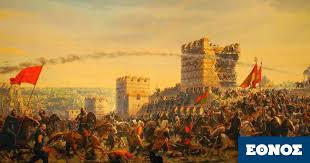 Η άλωση της κωνσταντινούπολης υπήρξε το αποτέλεσμα της πολιορκίας της βυζαντινής πρωτεύουσας, της οποίας αυτοκράτορας ήταν ο κωνσταντίνος ια' παλαιολόγος, από τον οθωμανικό στρατό, με επικεφαλής τον Alwsh Ths Polhs Opws Panta Ta Kastra Peftoyn Apo Mesa E8nos