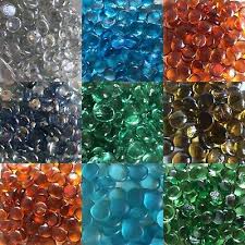 20 Flat Glass Marbles Gems Vase Fillers