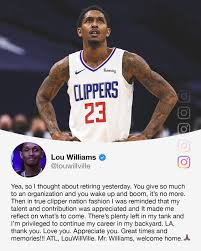 Williams will come off the bench for friday's contest against the lou williams: Nba On Espn Lou Williams Says He Considered Retiring On Thursday But Decided To Continue His Career In His Hometown With The Atlanta Hawks Facebook