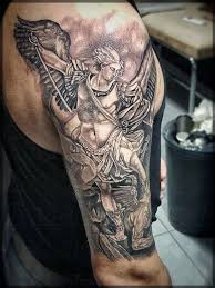 Tattoos by cuda vendetta my interpretation of the st. Pin En Tatuaje De Angel