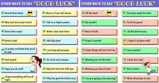 50 ways to say good luck in writing