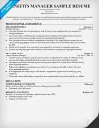 Benefits Manager Resume Example Sales Resume Resume