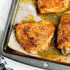 oven baked en thighs with crispy