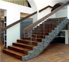 Panel Stairs Wooden Glass Staircase