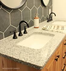 granite countertop on bathroom vanity