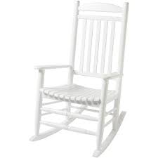 white wooden outdoor rocking chair