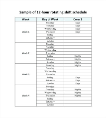 Download Work Schedule Template Rotating Shift Calendar Generator