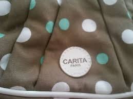 carita paris makeup bag brown polka dot