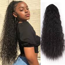 Alibaba.com offers 3,012 black hair ponytails products. Amazon Com Lativ Curly Drawstring Ponytails For Women Long Wavy Clip In Natural Ponytail Black Hair Extensions 22 Inch For Daily Use 1b Beauty