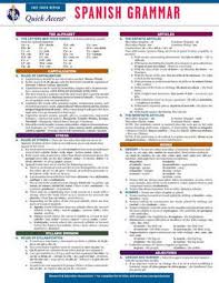 Spanish Grammar Rea Quick Access Reference Chart By