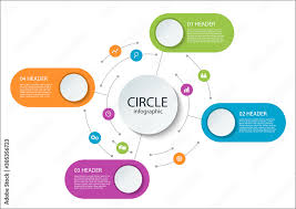 abstract round infographics 4 step