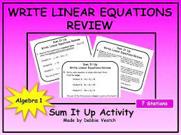 Write Linear Equations Review Sum It Up