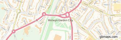 welwyn garden city vector street map