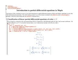Partial Diffeial Equations In Maple