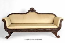 Oak 3 Seater Teak Wood Carved Sofa For