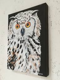 Owl Painting Owl Canvas Animal Paintings