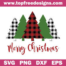 Free Merry Christmas Buffalo Plaid Trees Topfreedesigns