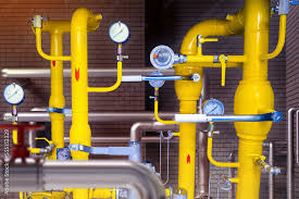 Yellow Pipes In Basement Gas Industry
