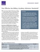 How Effective Are Military Academy Admission Standards Rand