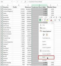 how to hide and unhide columns in excel