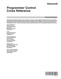 70 8313 02 Programmer Control Cross Reference