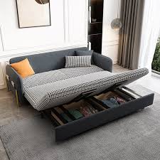 gray upholstered convertible sofa bed