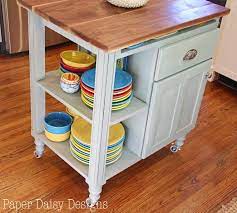 That's why we opted for two 2×2 kallax shelving units instead of one bigger one (2×4), so that we could move at least one of the two units to the living room or patio and use it as a buffet trolley when we have people over. Diy Kitchen Island Cart Deeply Southern Home