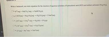 write a balanced net ionic equation