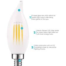 Shop Luxrite Led Chandelier Light Bulb E12 Led Bulb Dimmable 60w Equivalent 2700k Warm White 450lm Ul 16 Pack Overstock 32019407
