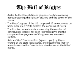 The Bill Of Rights Added To The Constitution In Response To State