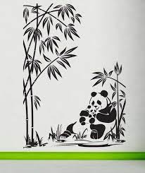 Panda Wall Decal Bamboo Decor Panda Mom