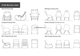 rocking chairs dwg plans elevations