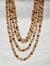 amber multi toned long beaded necklace