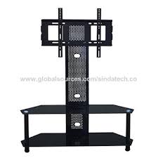 Black Glass Tv Stand With Wall Mount