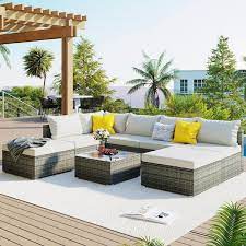 Wicker Outdoor Sofa Sectional Set