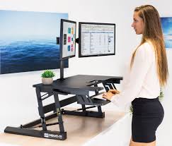 Shop our variety of styles & sizes to find the ideal adjustable desk for your space. Sit Stand Desk Converter W Dual Monitor Mount Mi 7934 Mount It
